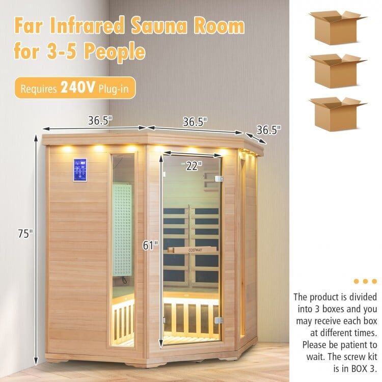 4 Person - Far Infrared Sauna - Canadian Hemlock with Red Light Therapy - Image 3