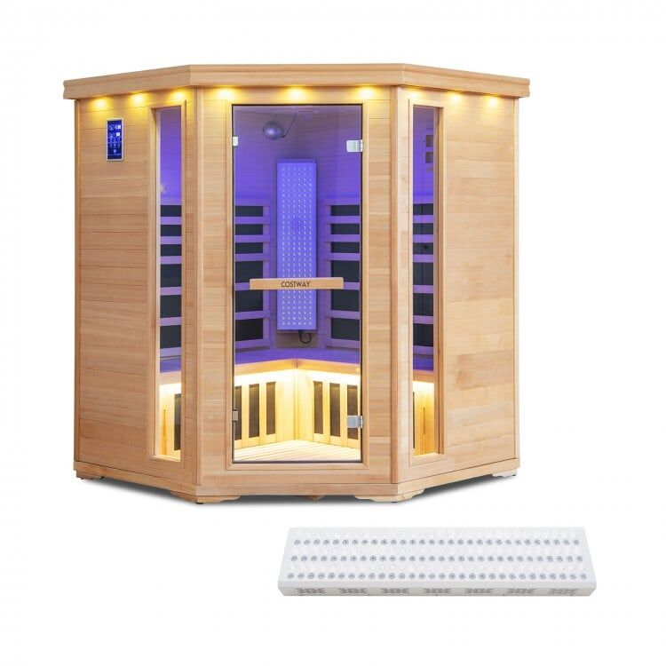 4 Person - Far Infrared Sauna - Canadian Hemlock with Red Light Therapy - Image 4