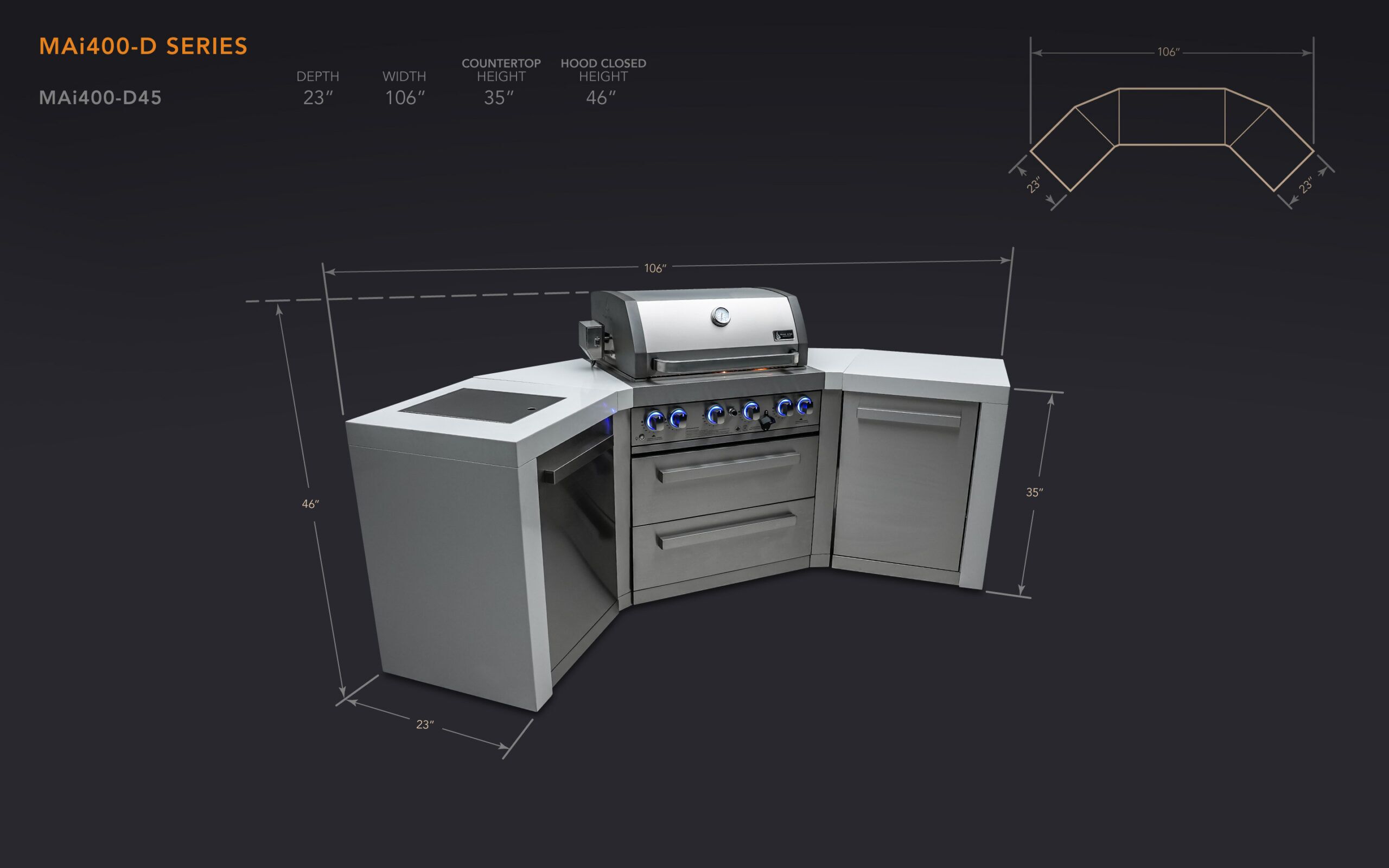 Mont Alpi 400 Deluxe Island with 45 Degree Corners - Image 2