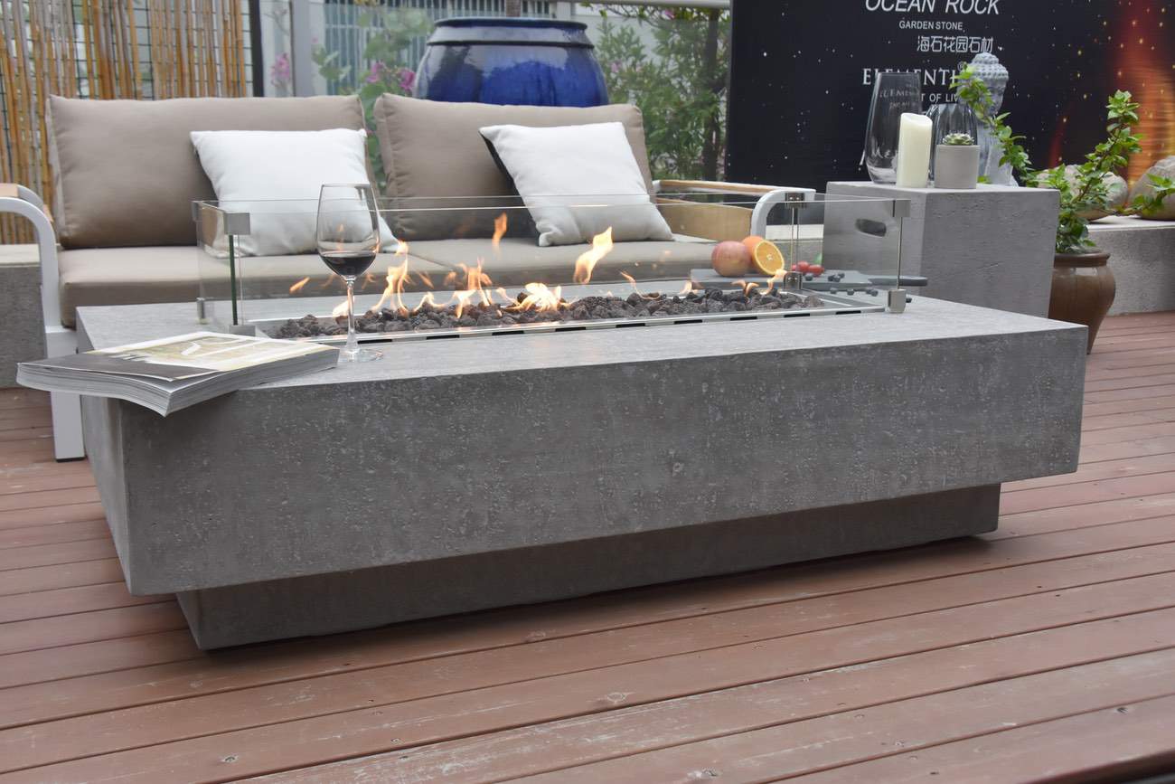 Elementi Hampton Cast Concrete Fire Table - OFG139 - Image 4