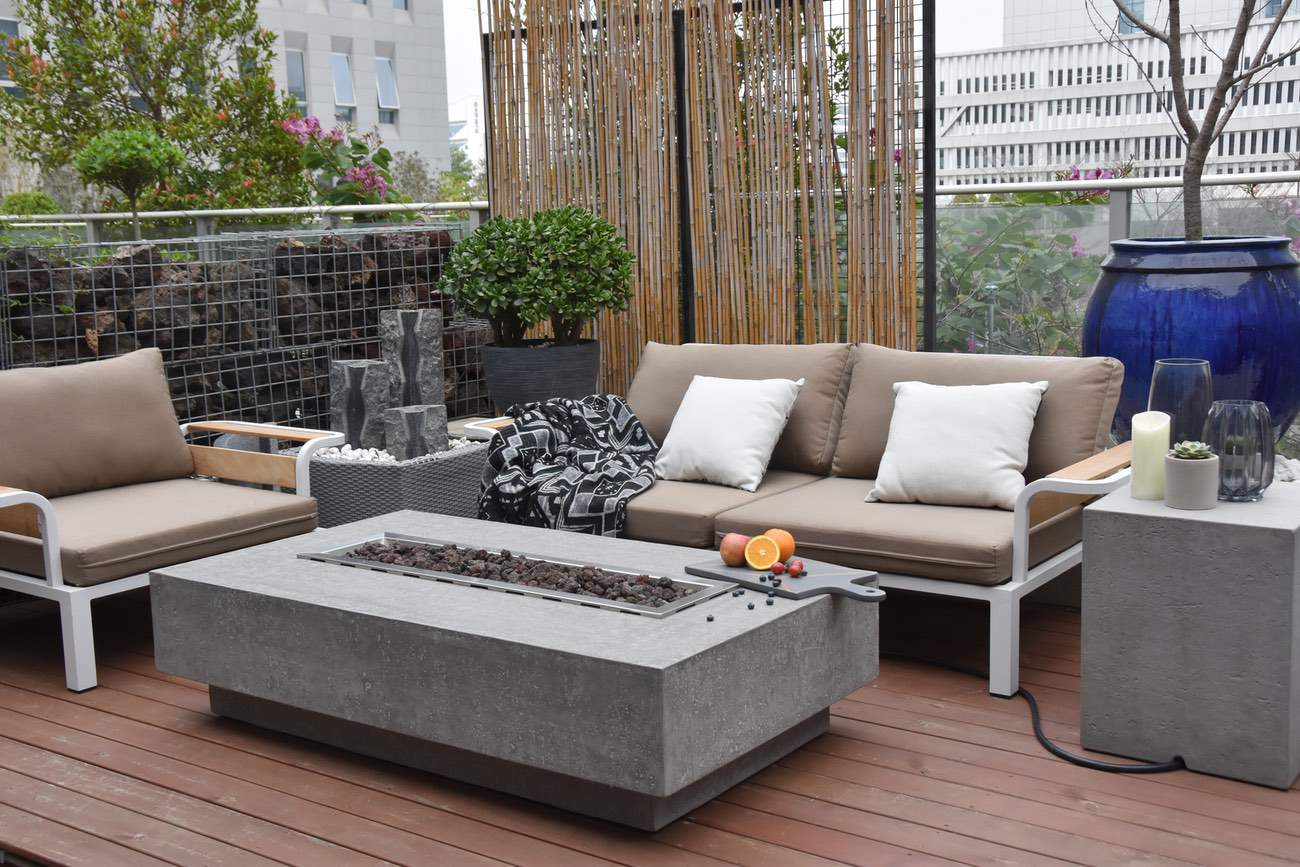Elementi Hampton Cast Concrete Fire Table - OFG139 - Image 2