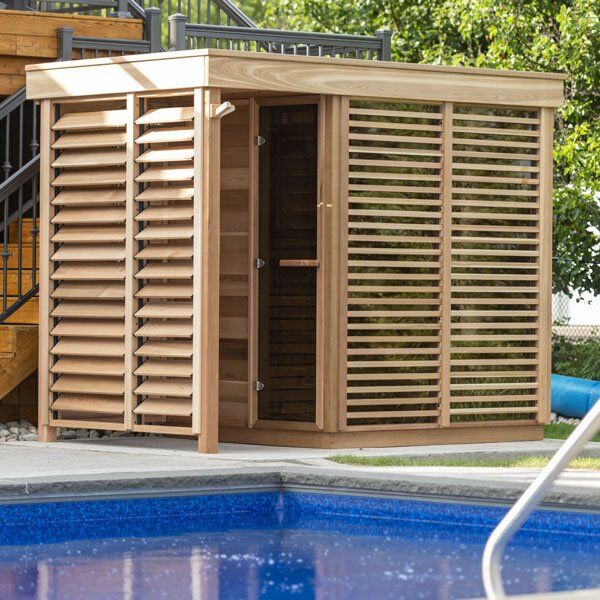 Pure Cube 580d Outdoor Sauna with Shower