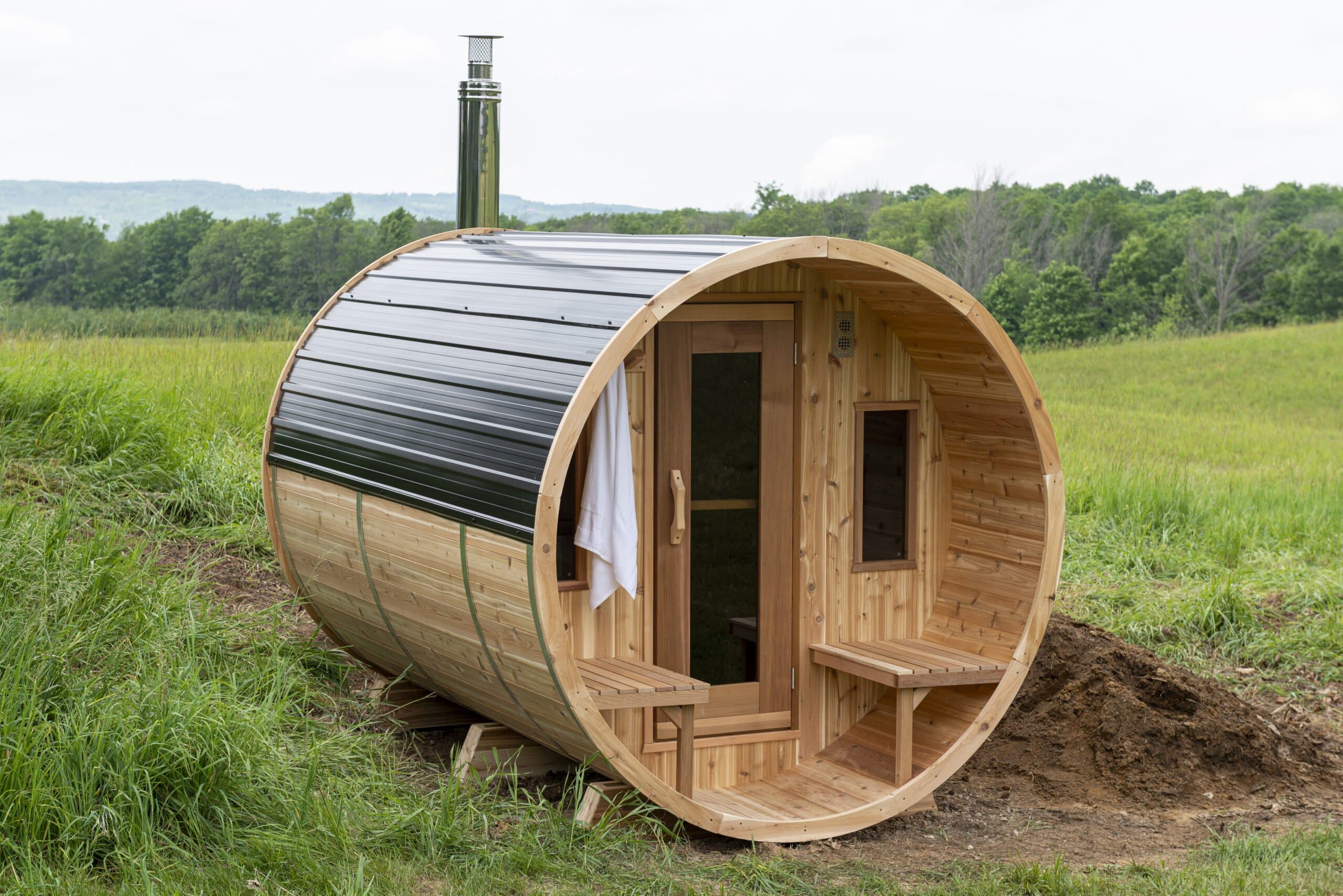 Outdoor Cedar Barrel Saunas