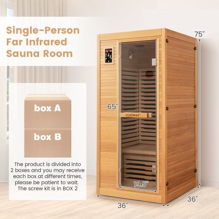1 Person - Far Infrared Sauna - Canadian Hemlock with Chromotherapy - Image 5
