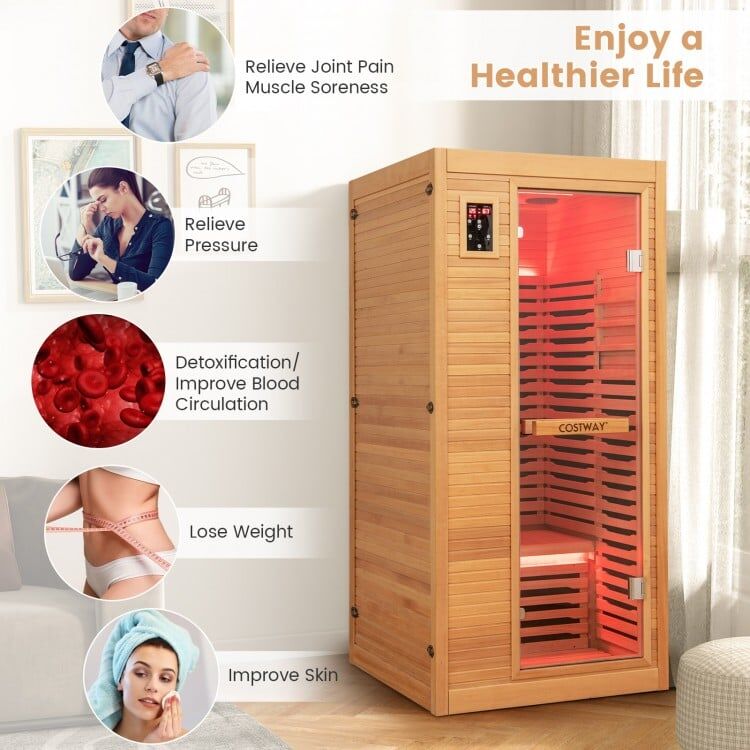 1 Person - Far Infrared Sauna - Canadian Hemlock with Chromotherapy - Image 4