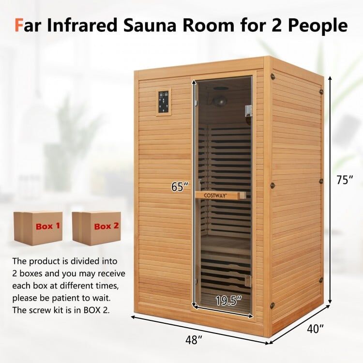 2 Person – Far Infrared Sauna – Canadian Hemlock and Red Light Therapy - Image 5