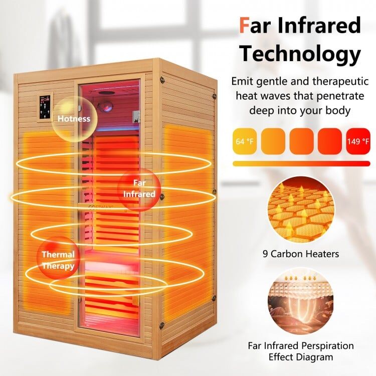 2 Person – Far Infrared Sauna – Canadian Hemlock and Red Light Therapy - Image 7