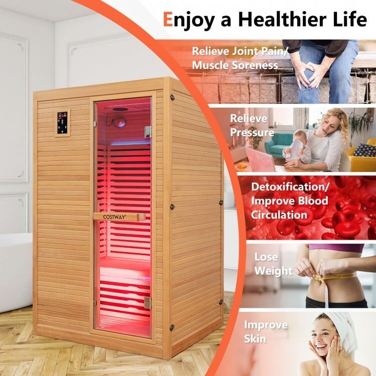 2 Person – Far Infrared Sauna – Canadian Hemlock and Red Light Therapy - Image 4