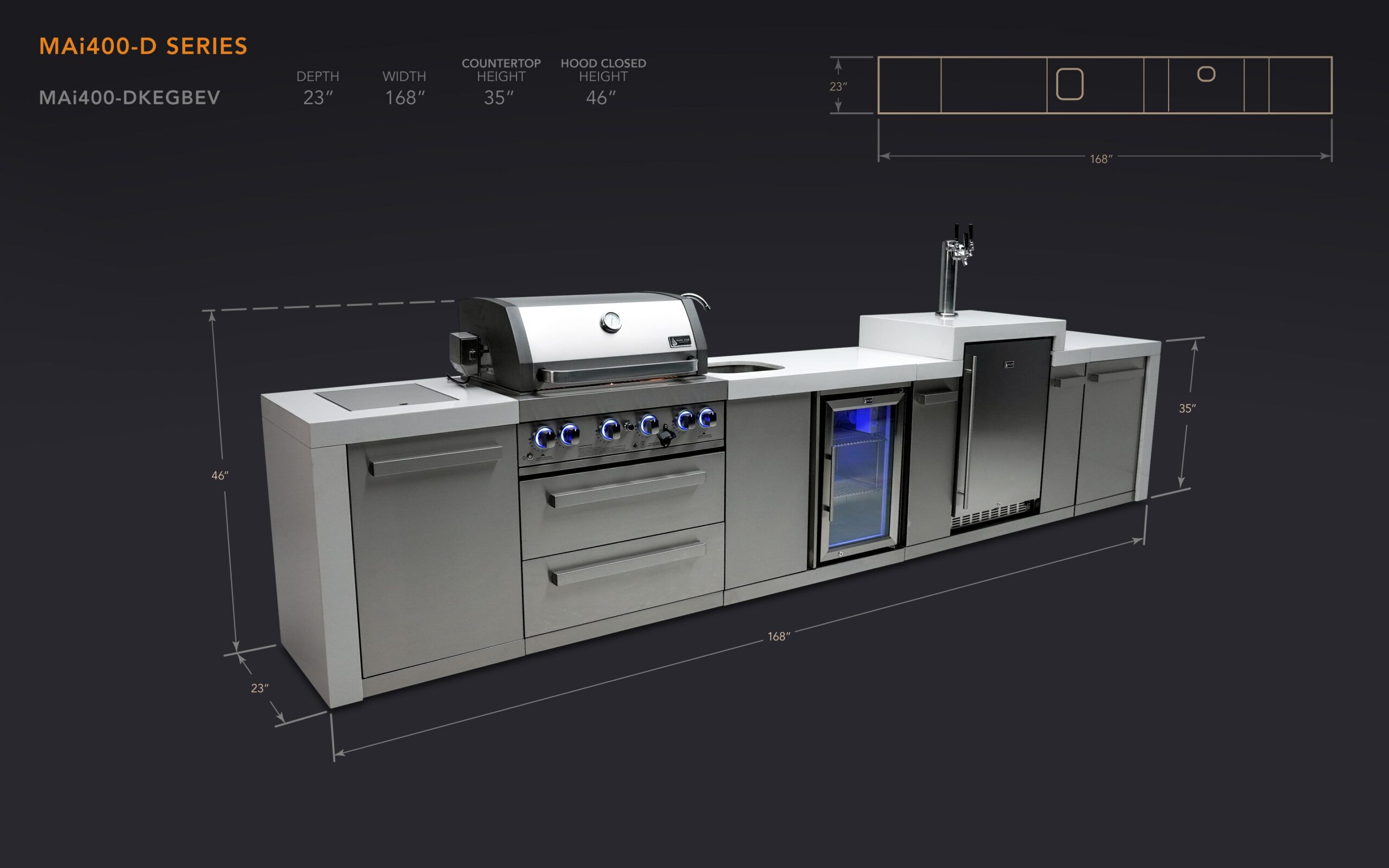 Mont Alpi 400 Deluxe Island with a Kegerator and a Beverage Center - Image 2