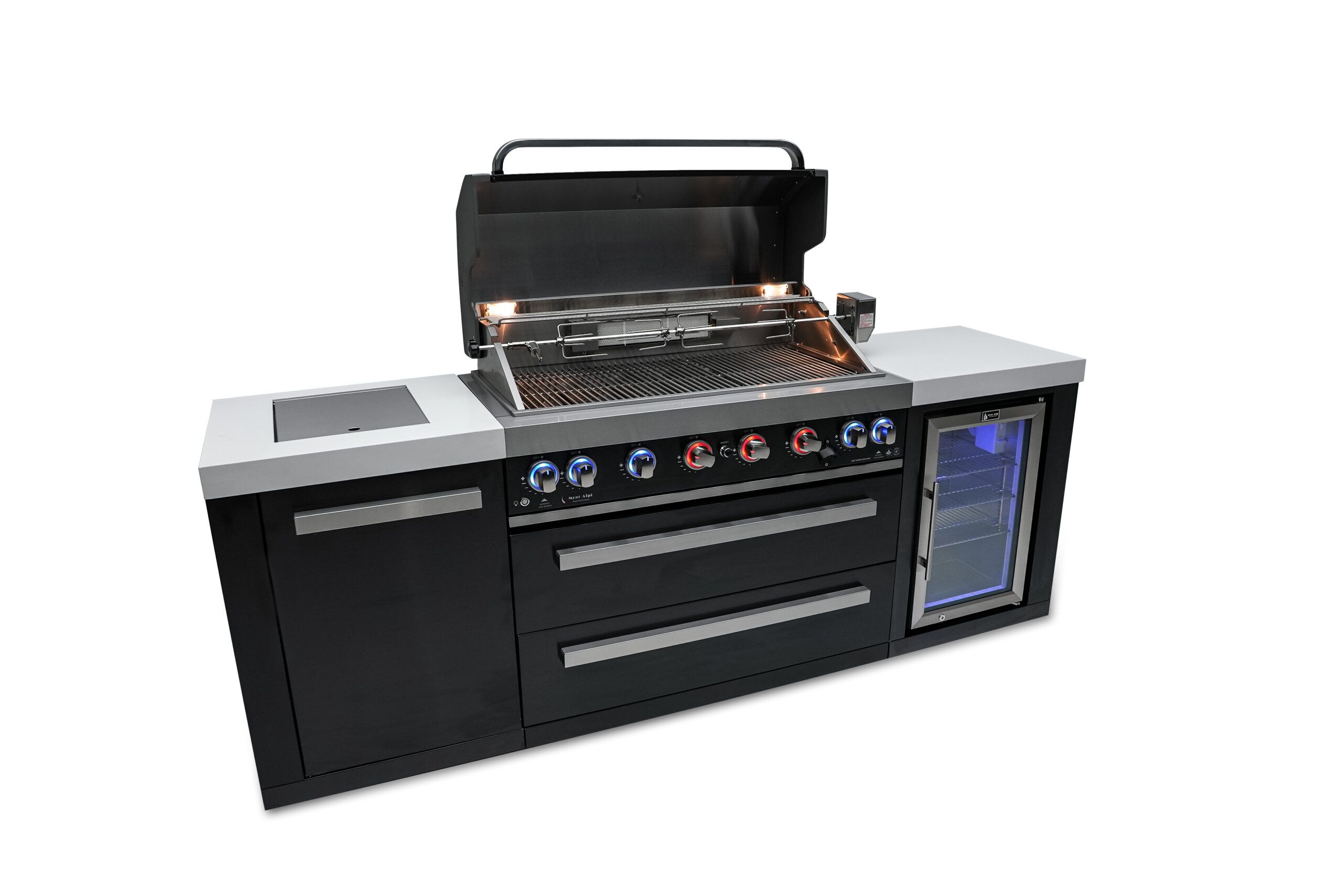 Mont Alpi 805 Black Stainless Steel Island with a Fridge Cabinet - Image 3