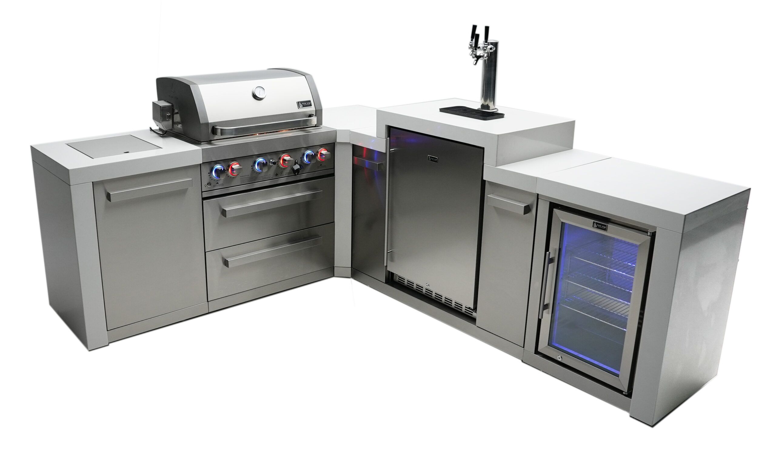 Mont Alpi 400 Deluxe Island with a 90 Degree Corner, Kegerator and Fridge Cabinet - Image 3