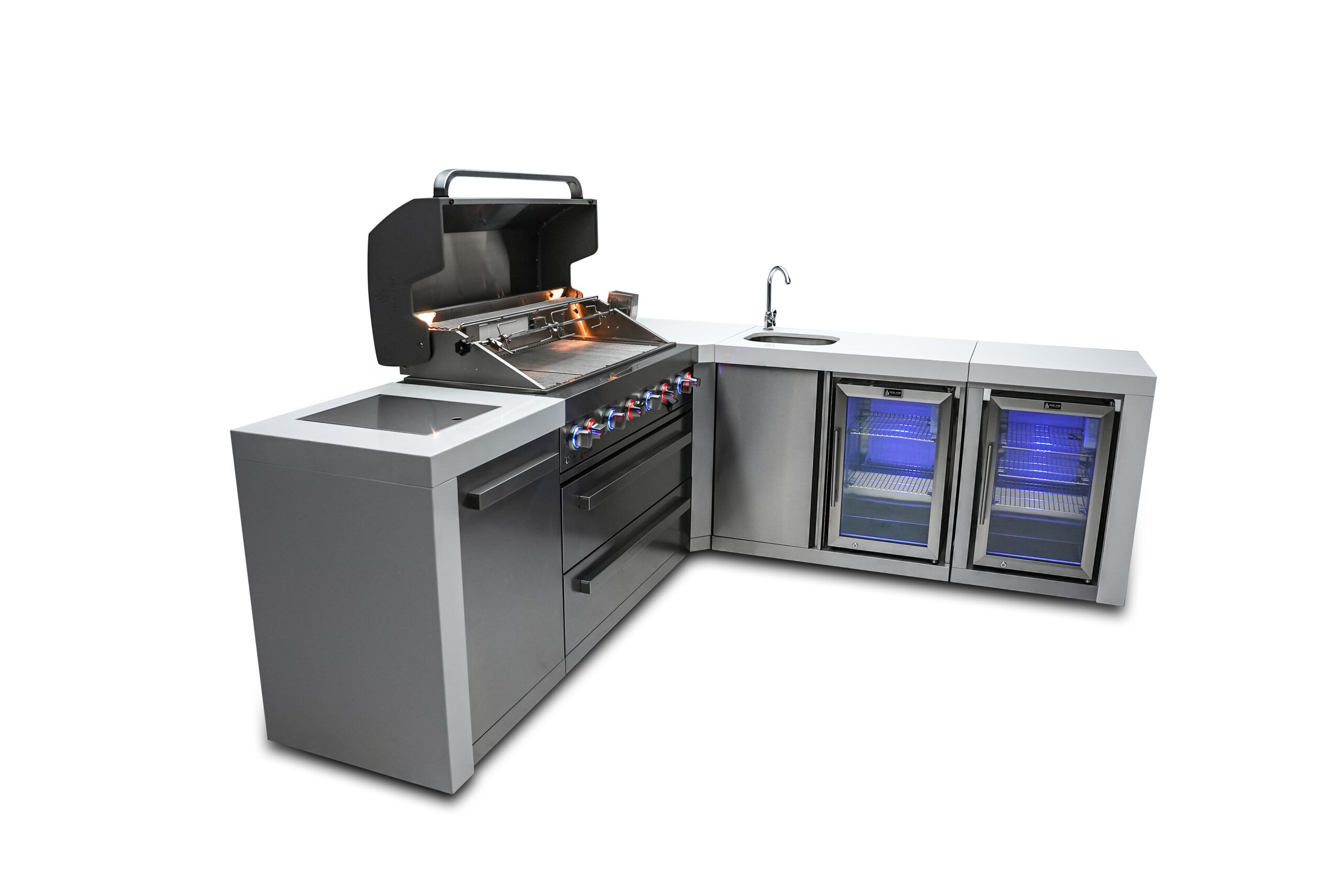 Mont Alpi 805 Deluxe Island with a 90 Degree Corner, Beverage center and Fridge Cabinet - Image 3