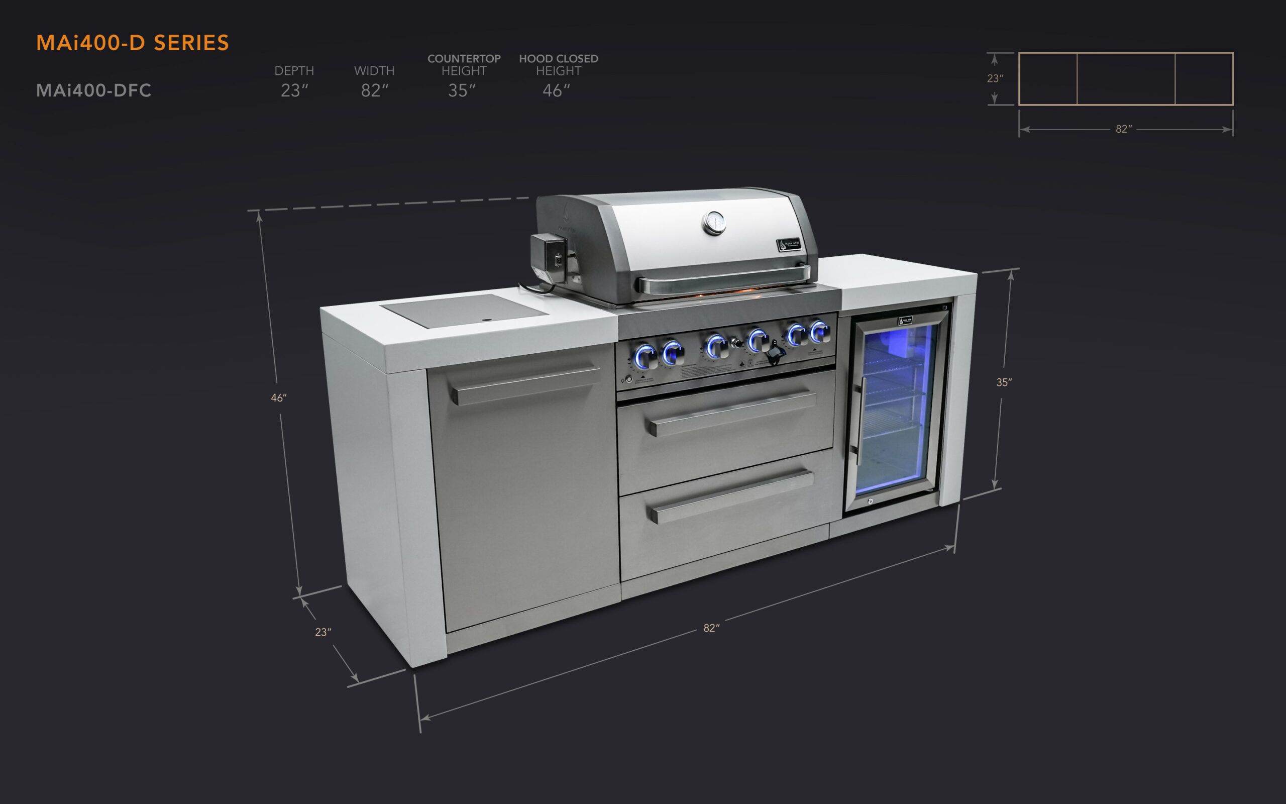Mont Alpi 400 Deluxe Island with a Fridge Cabinet - Image 2