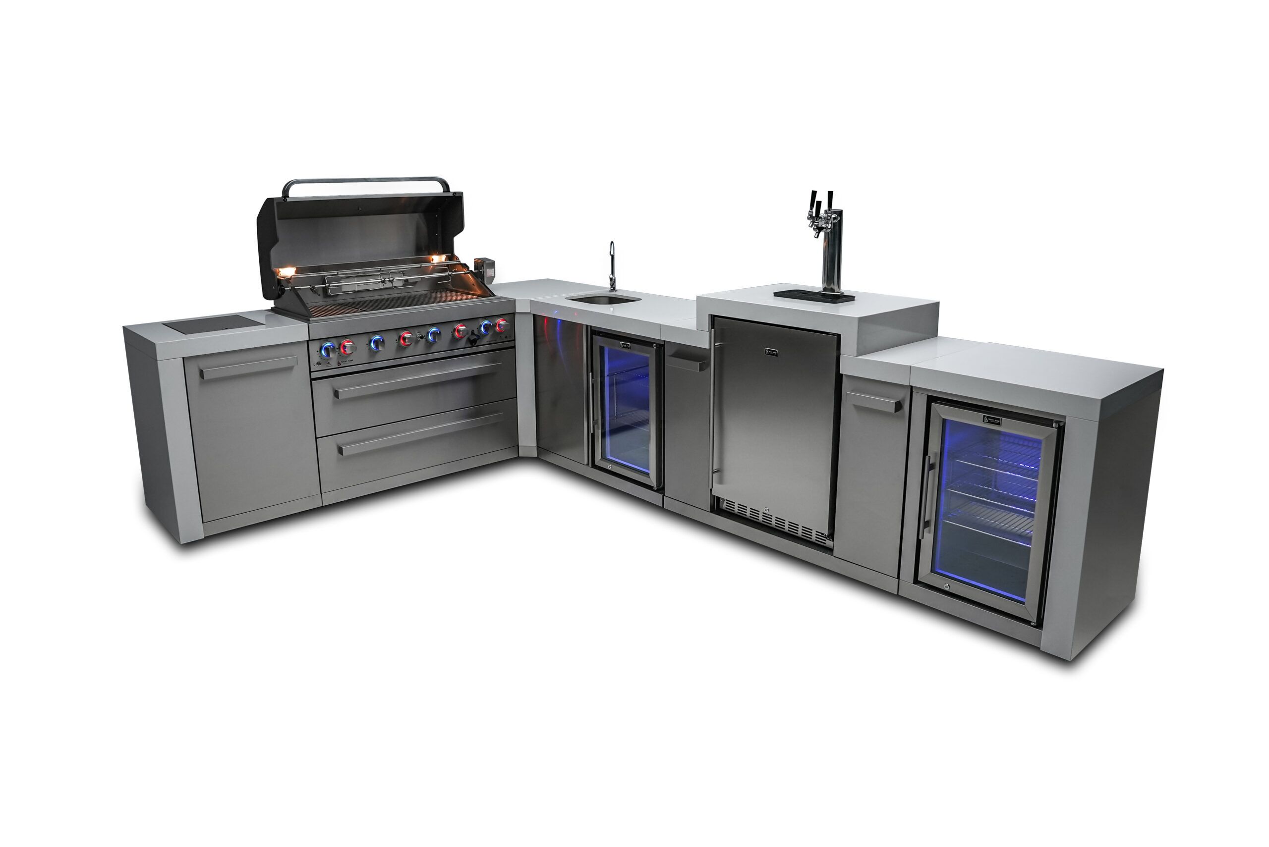 Mont Alpi 805 Deluxe Island with a 90 Degree Corner, Kegerator, Beverage Center and Fridge Cabinet - Image 3