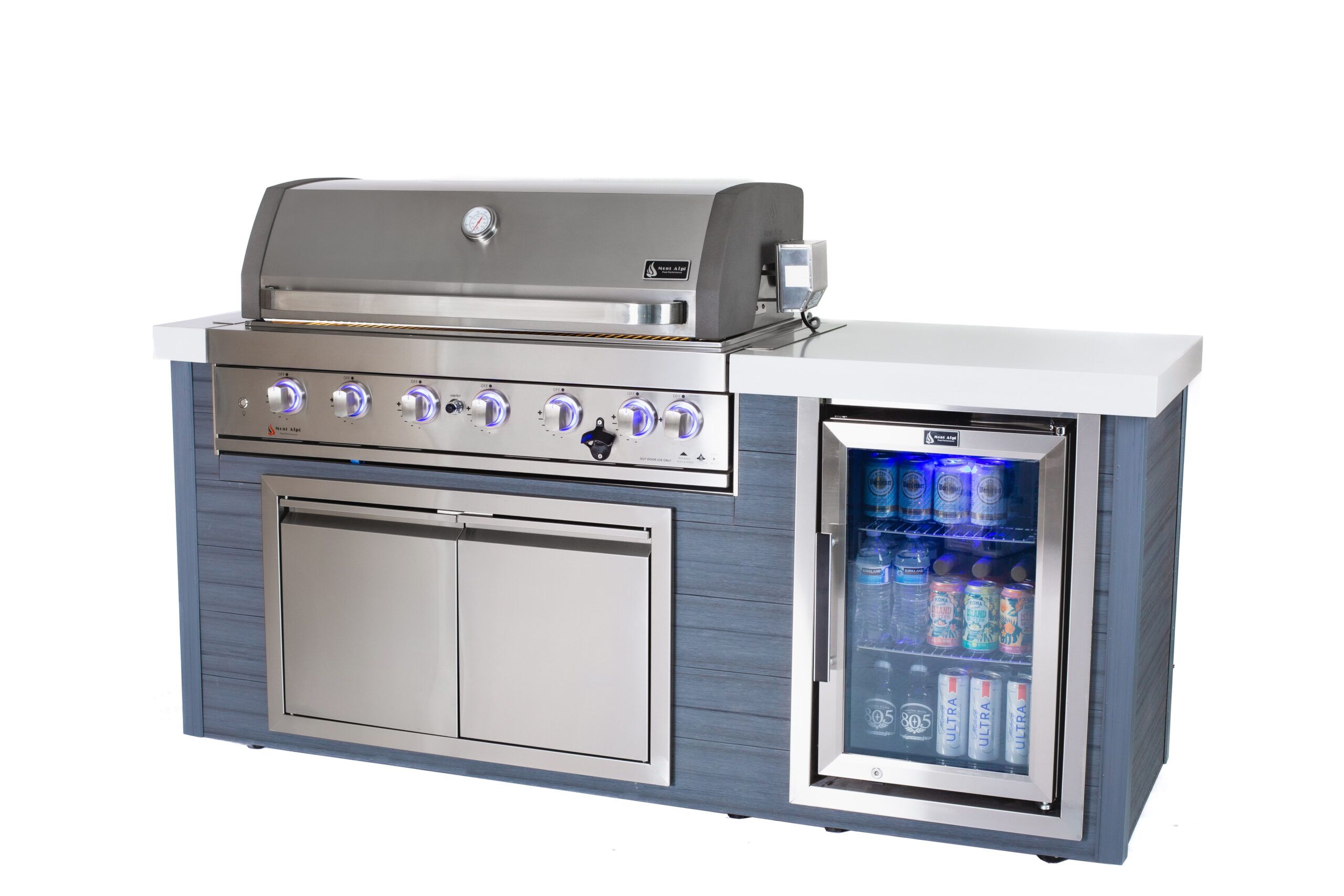 Mont Alpi 6-Burner Stainless Steel Art-wood Outdoor Island Grill - Image 3